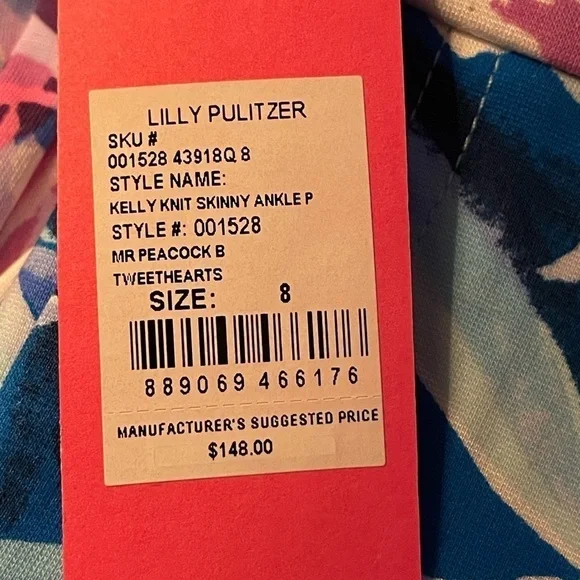 Lilly Pulitzer Mr. Peacock B Tweethearts Kelly Knit Skinny Ankle Pants - Picture 12 of 12